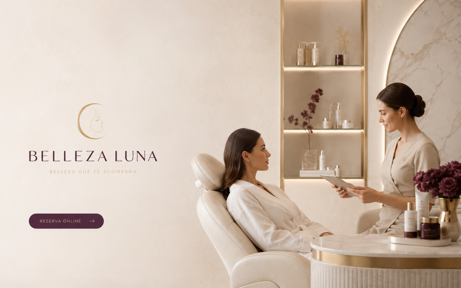 Interior premium de Belleza Luna con tratamiento estético